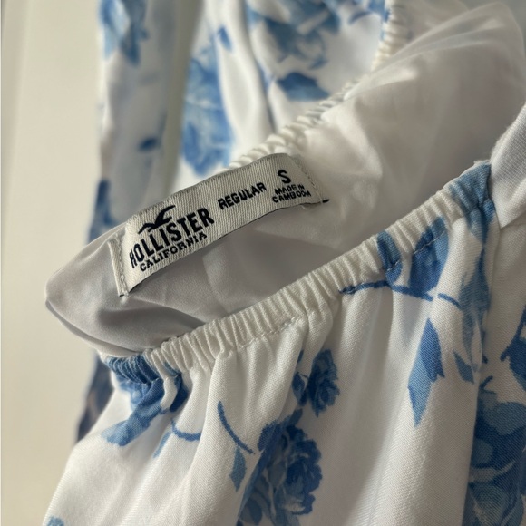 Hollister Tie-Back Flutter Sleeve Mini Dress - Blue White Floral Size S - Picture 4 of 5